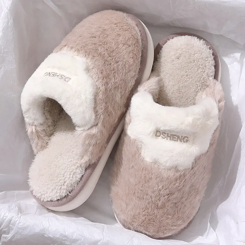 Shoes Cotton Slippers Winter Slippers Cotton Slippers Home Indoor Home Warm Cute plush Slippers Wholesale Couple Cotton Slippers - Image 5