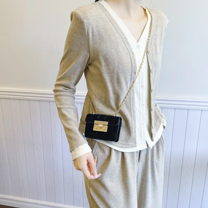 Pink Velvet Shoulder Crossbody Bag Mini 2024 Winter - Image 9