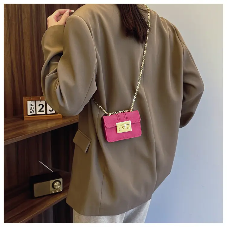 Pink Velvet Shoulder Crossbody Bag Mini 2024 Winter — feature 21