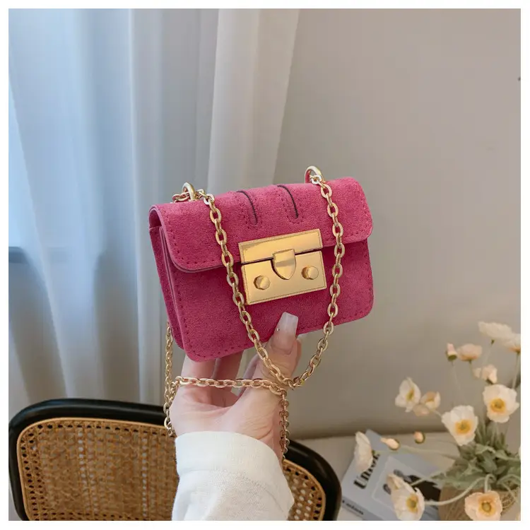 Pink Velvet Shoulder Crossbody Bag Mini 2024 Winter - Image 3
