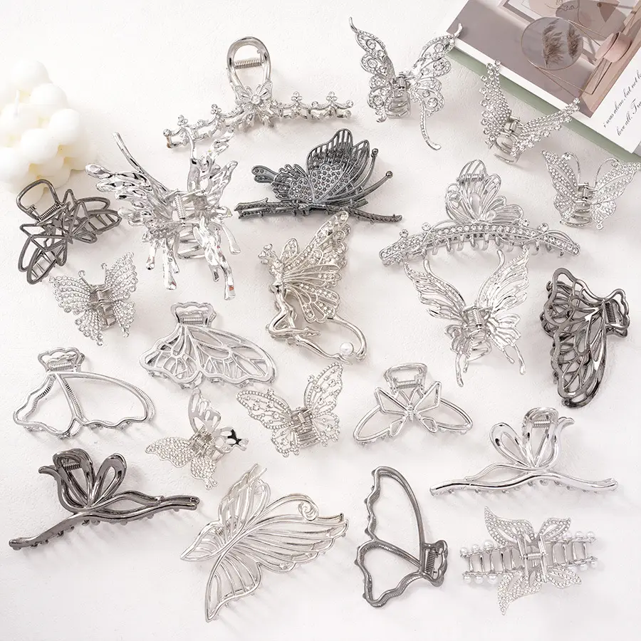 Pearl Rhinestone Butterfly Hairpin Clip Wholesale