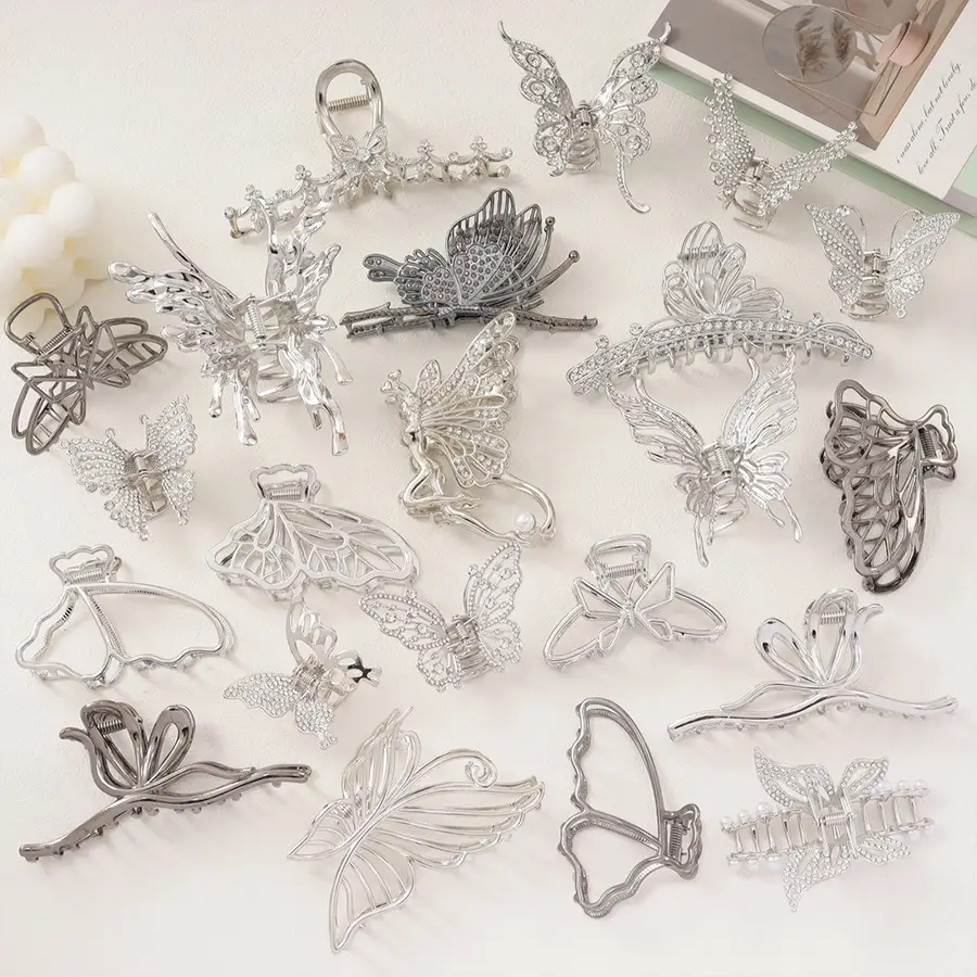 Pearl Rhinestone Butterfly Hairpin Clip Wholesale — feature 12