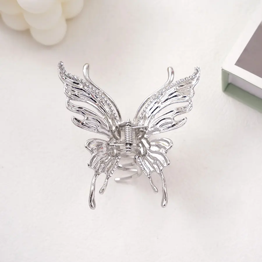 Pearl Rhinestone Butterfly Hairpin Clip Wholesale — feature 14