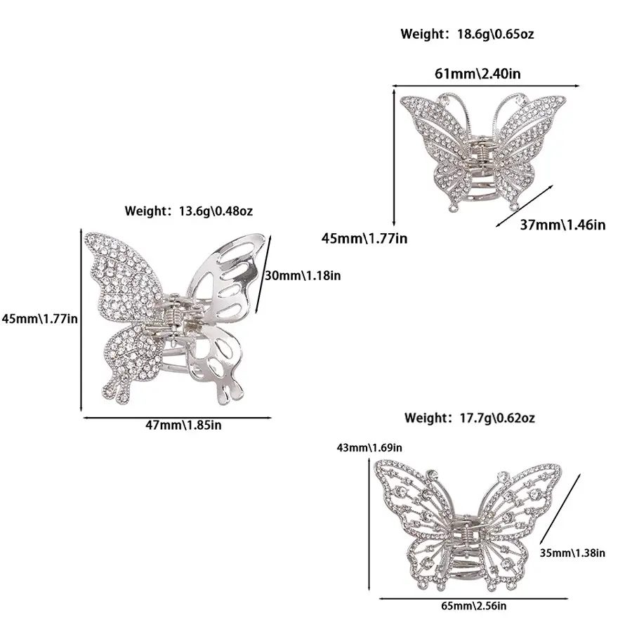Pearl Rhinestone Butterfly Hairpin Clip Wholesale — feature 2