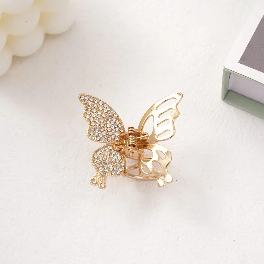 Pearl Rhinestone Butterfly Hairpin Clip Wholesale — feature 25
