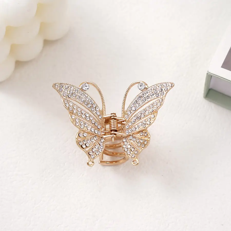 Pearl Rhinestone Butterfly Hairpin Clip Wholesale — feature 27