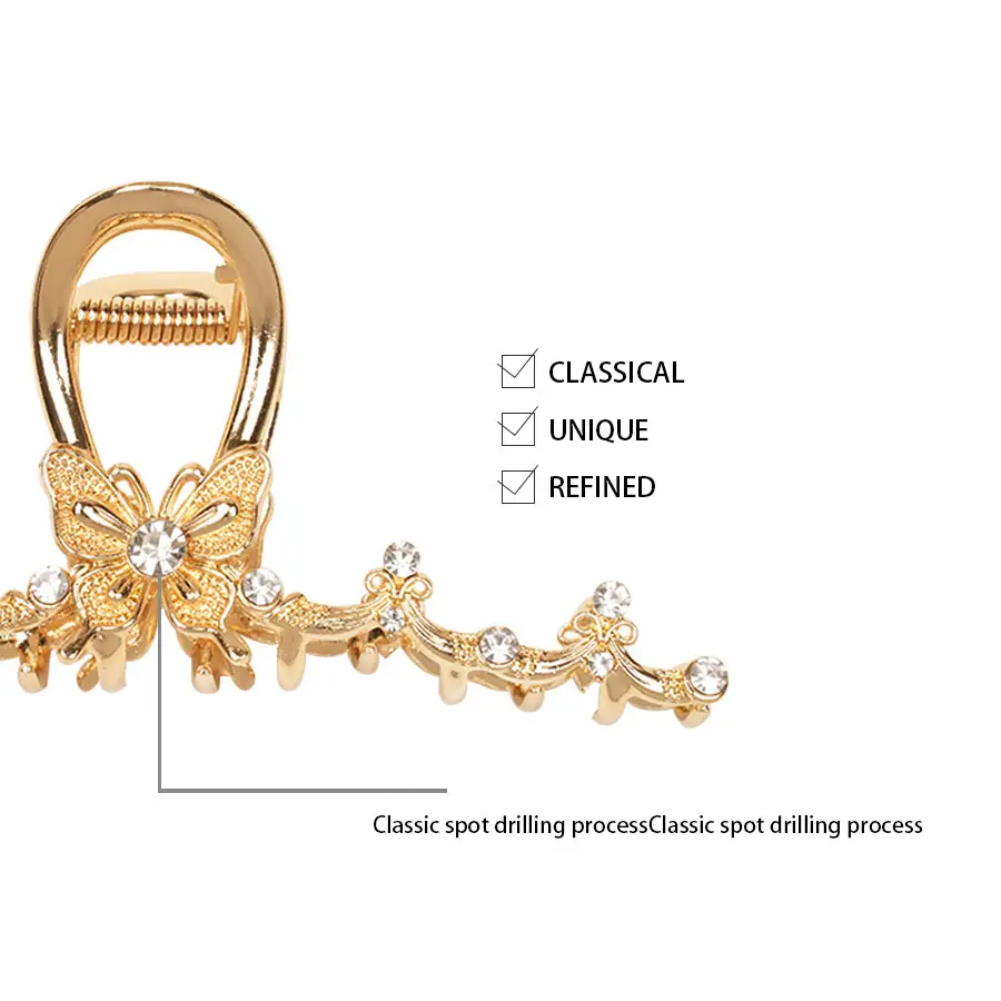Pearl Rhinestone Butterfly Hairpin Clip Wholesale — feature 6