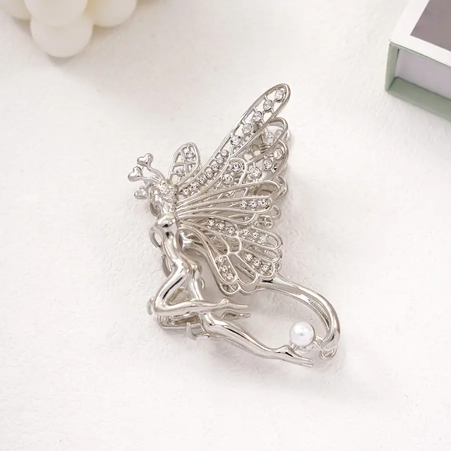 Pearl Rhinestone Butterfly Hairpin Clip Wholesale