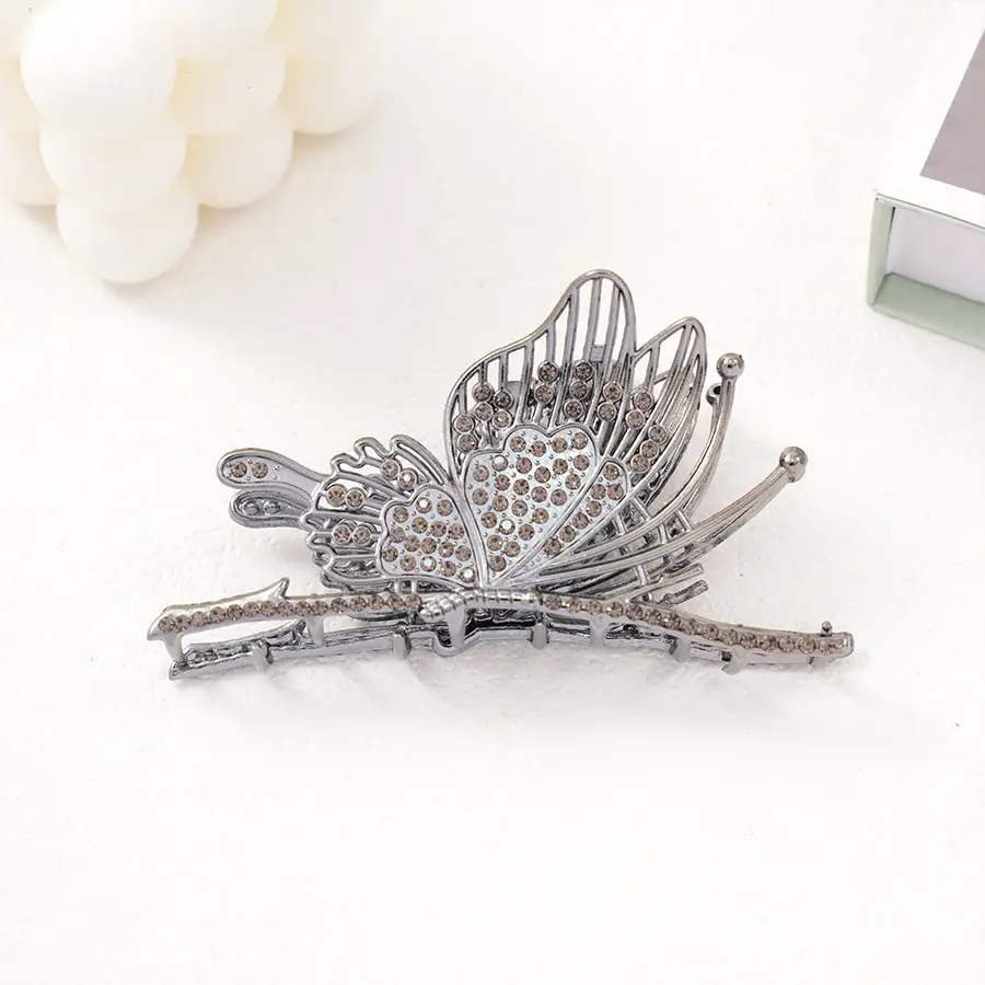 Pearl Rhinestone Butterfly Hairpin Clip Wholesale
