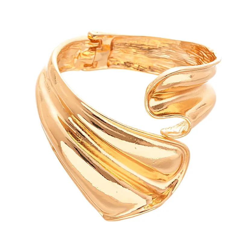 European and American Heavy Industry Metal Sense Irregular Geometric Opening Bracelet Arm Ring Personality Niche Temperament High-end Sense Bracelet for Women