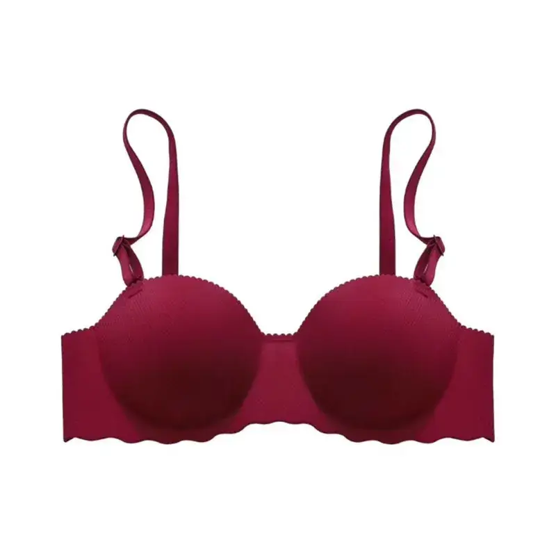 Cross-border French Bra Candy Underwear Women's Japanese Style Sexy Traceless Thickened Gathered Shoulder Strap Invisible Bra