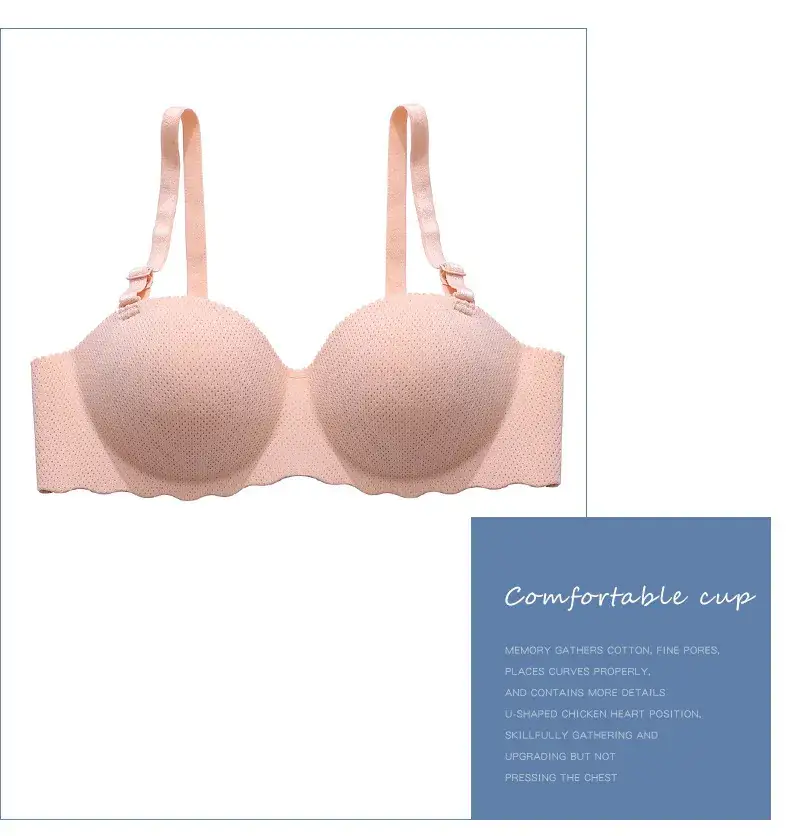 Cross-border French Bra Candy Underwear Women's Japanese Style Sexy Traceless Thickened Gathered Shoulder Strap Invisible Bra — feature 10