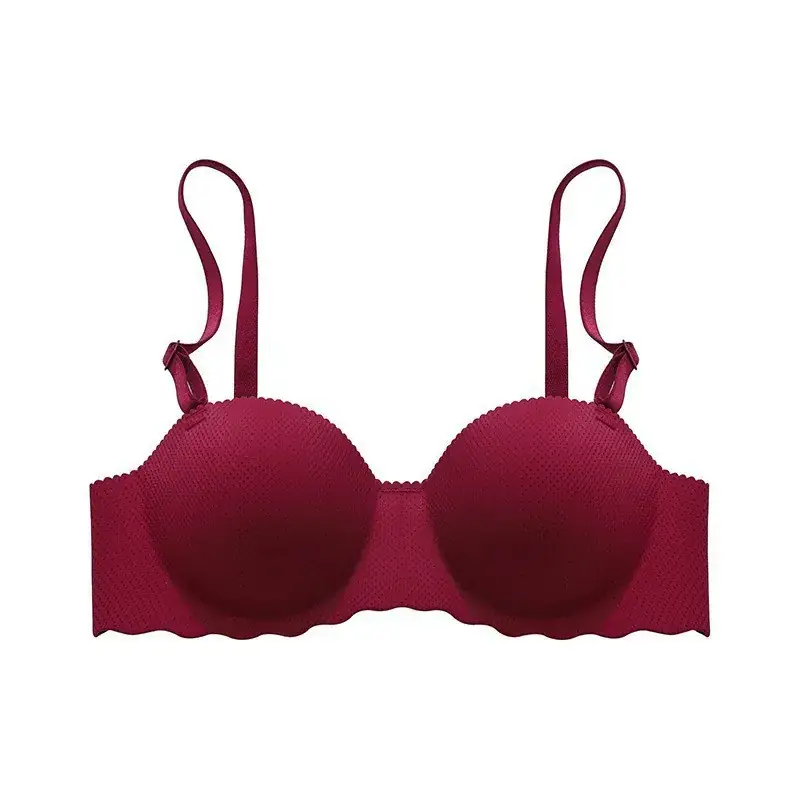 Cross-border French Bra Candy Underwear Women's Japanese Style Sexy Traceless Thickened Gathered Shoulder Strap Invisible Bra