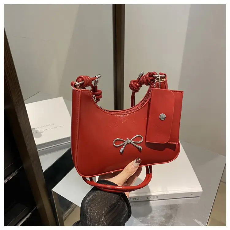 Women's Red Bow Shoulder Bag 2024 - Image 3