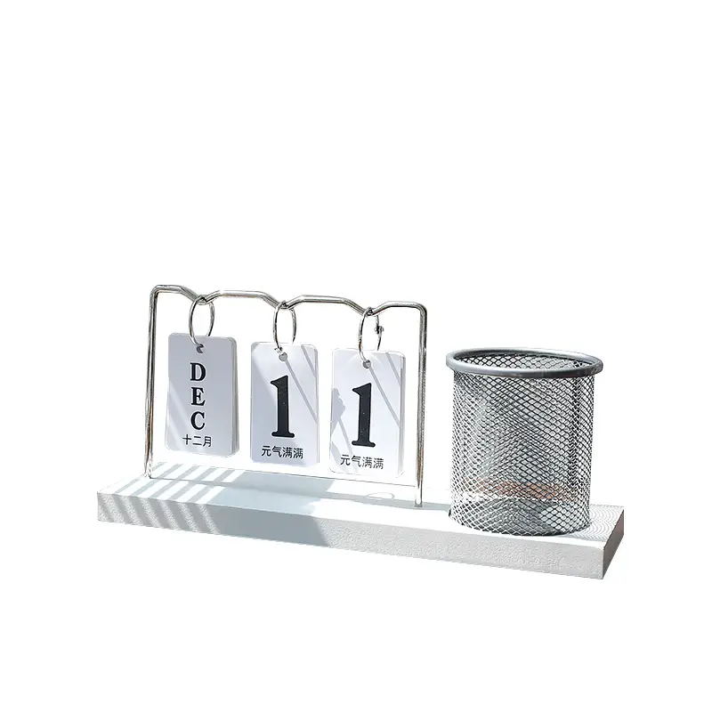 Simple Light Luxury Pen Holder Storage Calendar Ornaments Desktop Dining Table Time Desk Calendar Brand Kindergarten Date Shooting Props