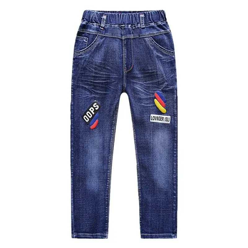 Children's Jeans, Boys' Pants, Spring and Autumn Children's Clothing, Front and Back Real Pockets, Medium and Large Children's Washed Trousers Manufacturer Wholesale