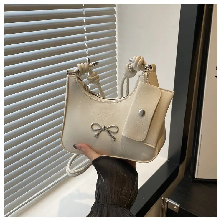 Silver Bow Underarm Bag Women Senmeng — feature 10