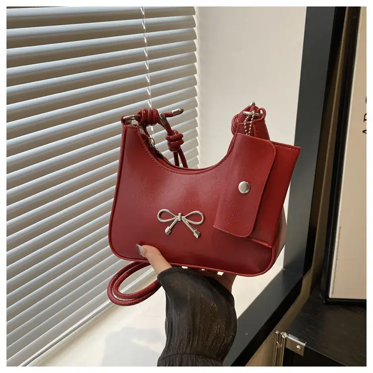 Silver Bow Underarm Bag Women Senmeng — feature 11