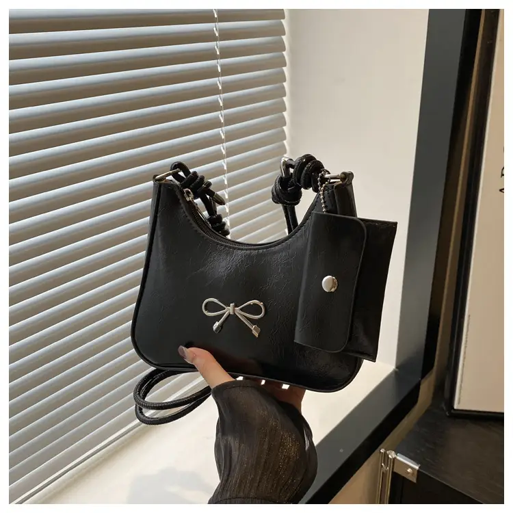 Silver Bow Underarm Bag Women Senmeng — feature 13
