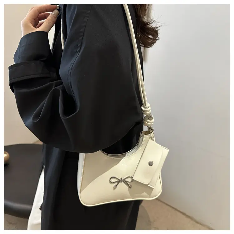 Silver Bow Underarm Bag Women Senmeng — feature 19