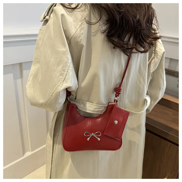 Silver Bow Underarm Bag Women Senmeng — feature 22