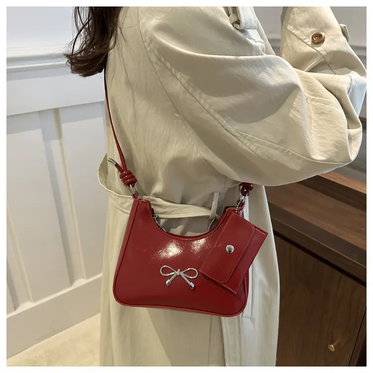 Silver Bow Underarm Bag Women Senmeng — feature 23
