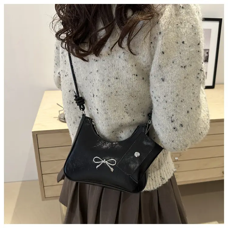 Silver Bow Underarm Bag Women Senmeng — feature 26