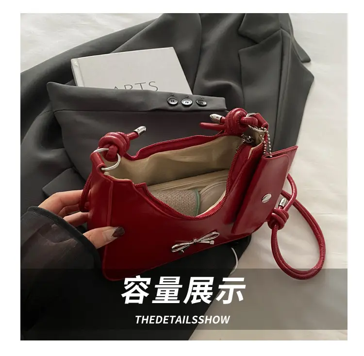 Silver Bow Underarm Bag Women Senmeng — feature 8