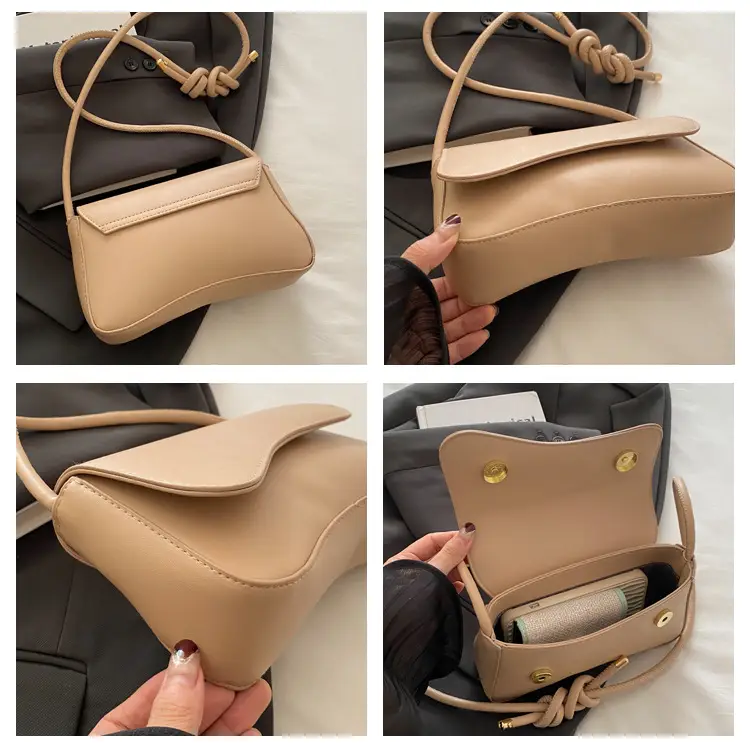 White Magnetic Buckle Shoulder Bag for Women — feature 7