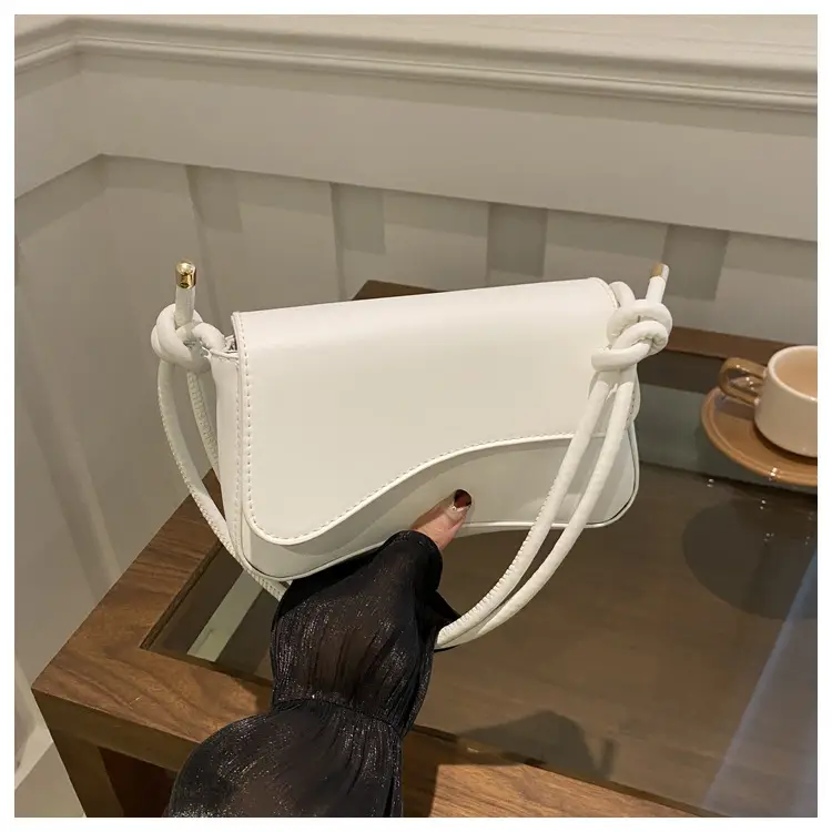 White Magnetic Buckle Shoulder Bag for Women — feature 8