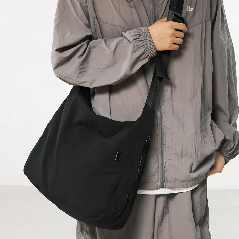 Large Capacity Crossbody Bag for Men Black Japanese Style - Image 7