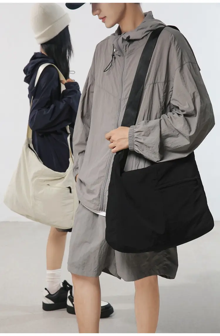 Large Capacity Crossbody Bag for Men Black Japanese Style — feature 12