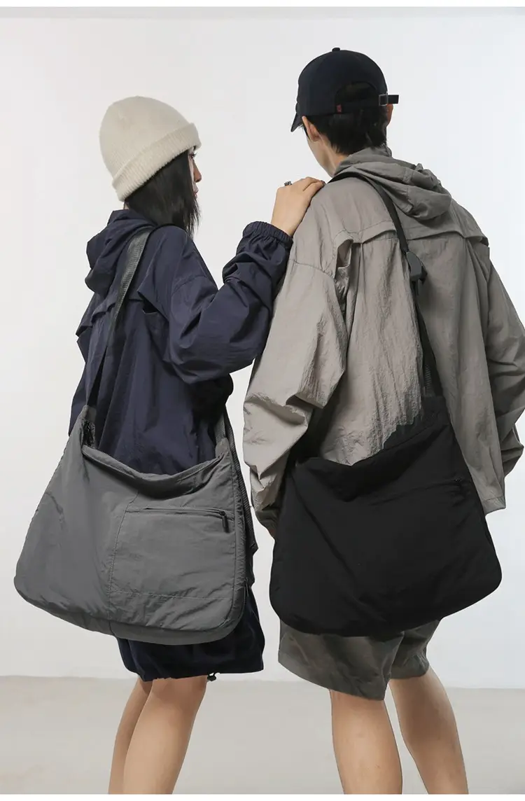 Large Capacity Crossbody Bag for Men Black Japanese Style — feature 18