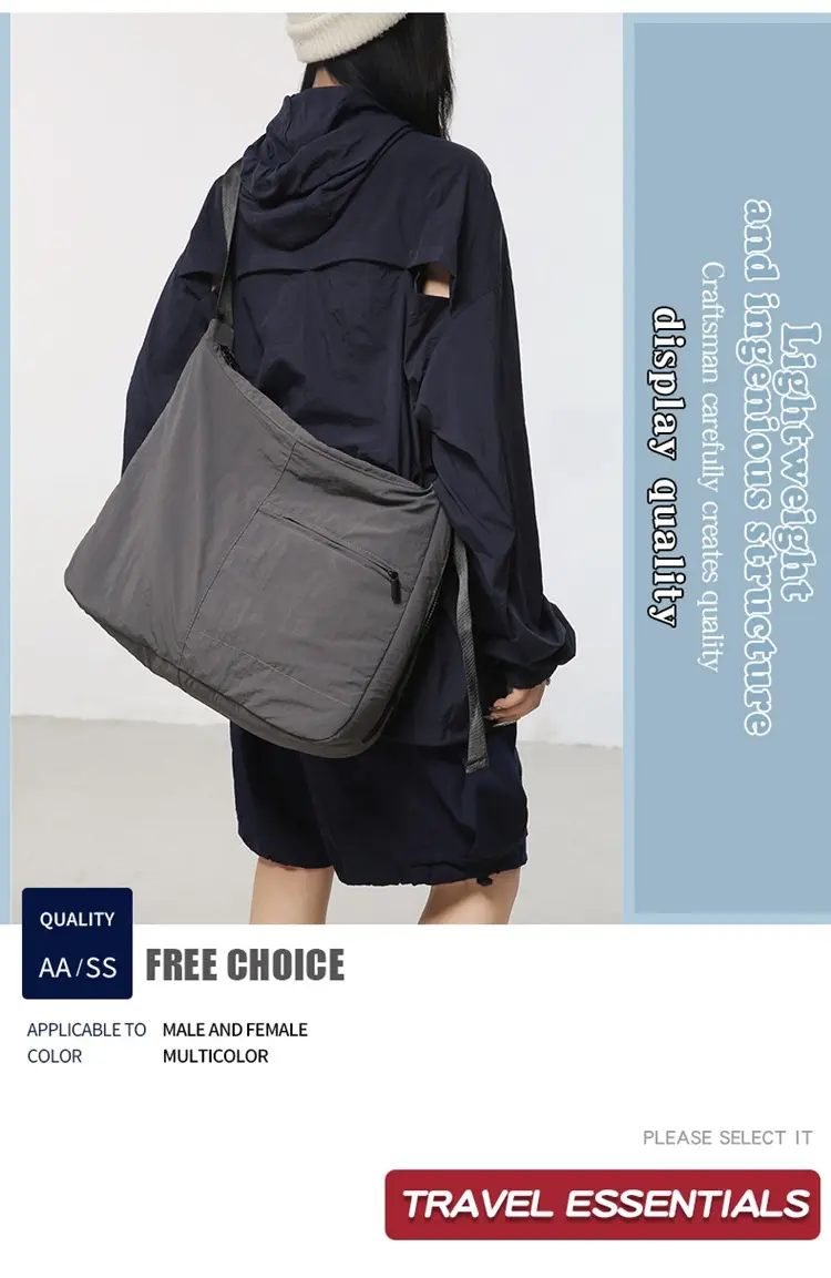 Large Capacity Crossbody Bag for Men Black Japanese Style — feature 2