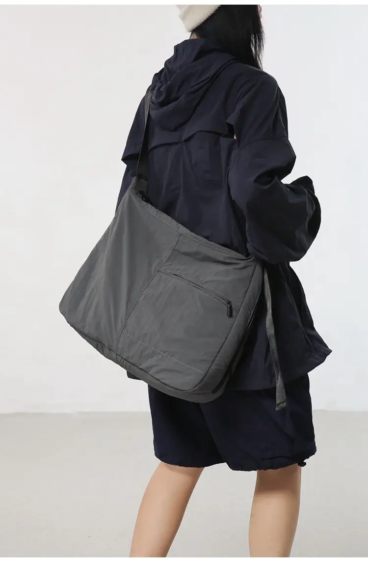 Large Capacity Crossbody Bag for Men Black Japanese Style — feature 21
