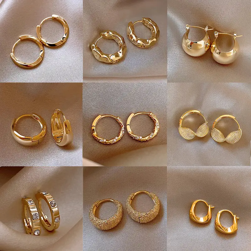 Zircon Leaf Earrings for Women Gold Plated