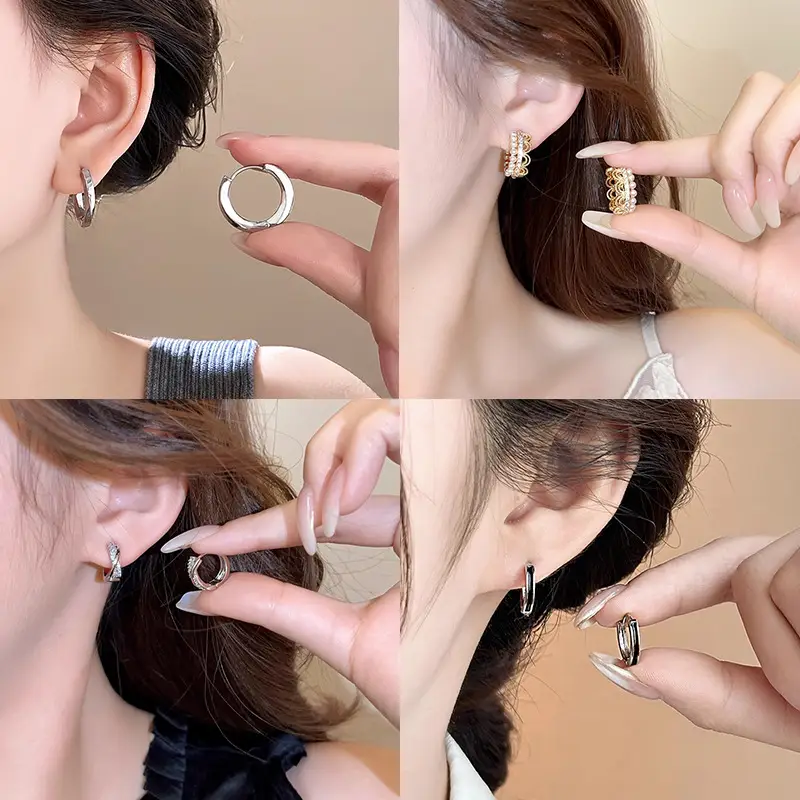 Zircon Leaf Earrings for Women Gold Plated