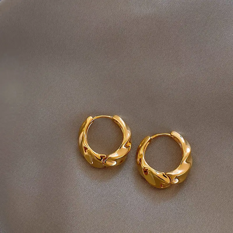 Zircon Leaf Earrings for Women Gold Plated