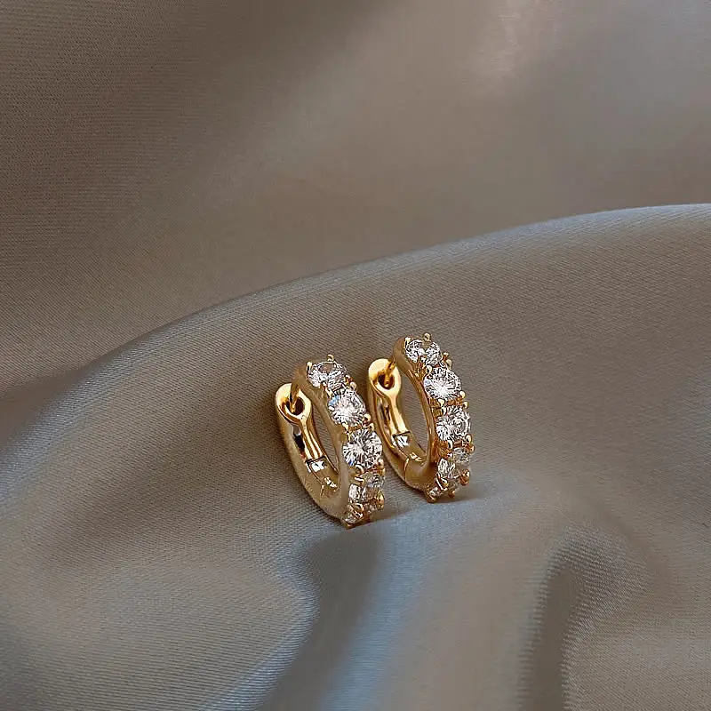Zircon Leaf Earrings for Women Gold Plated