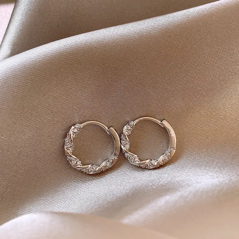 Zircon Leaf Earrings for Women Gold Plated