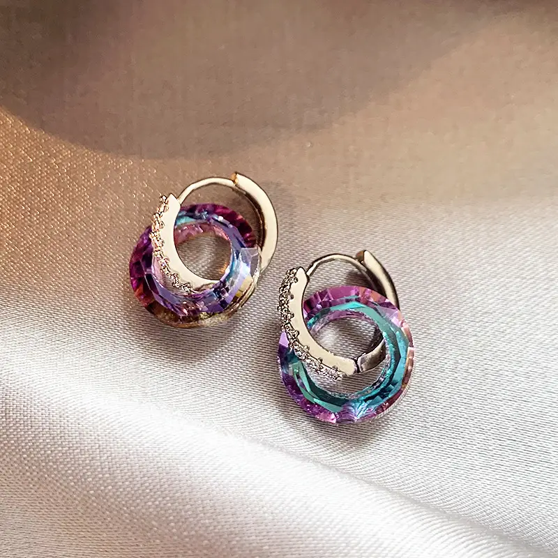 Zircon Leaf Earrings for Women Gold Plated
