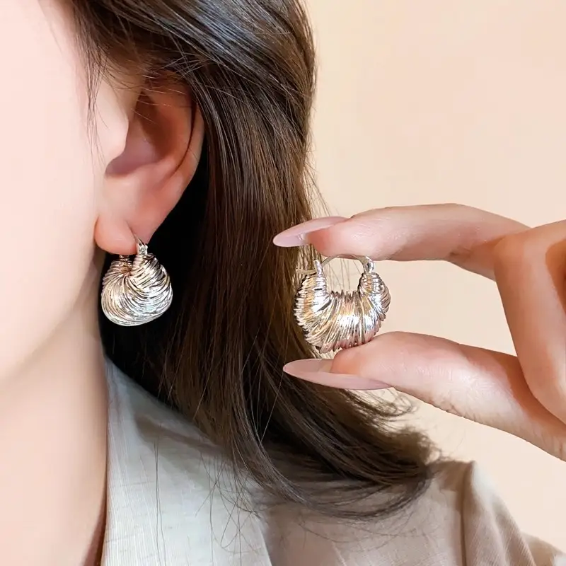 Zircon Leaf Earrings for Women Gold Plated