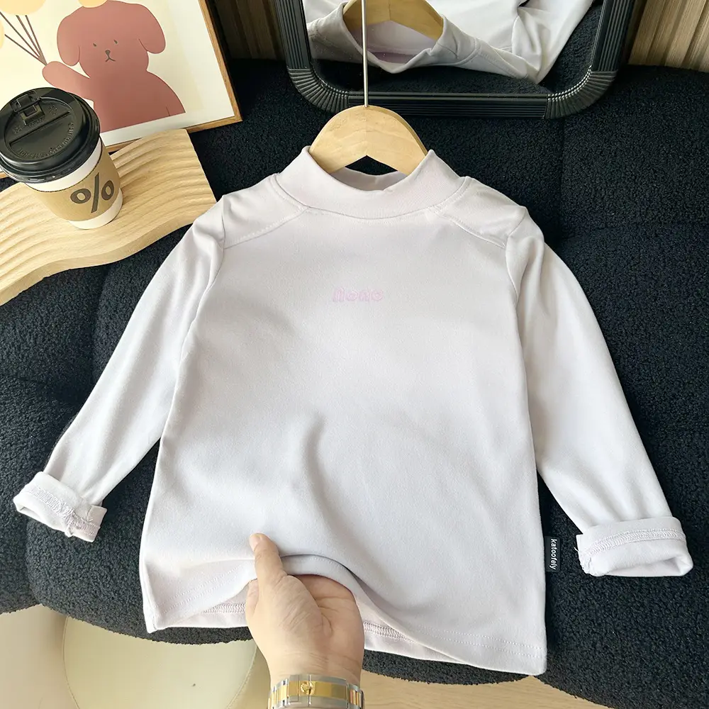 2024 Kids Elastic Long Sleeve T-Shirt Brown - Image 4