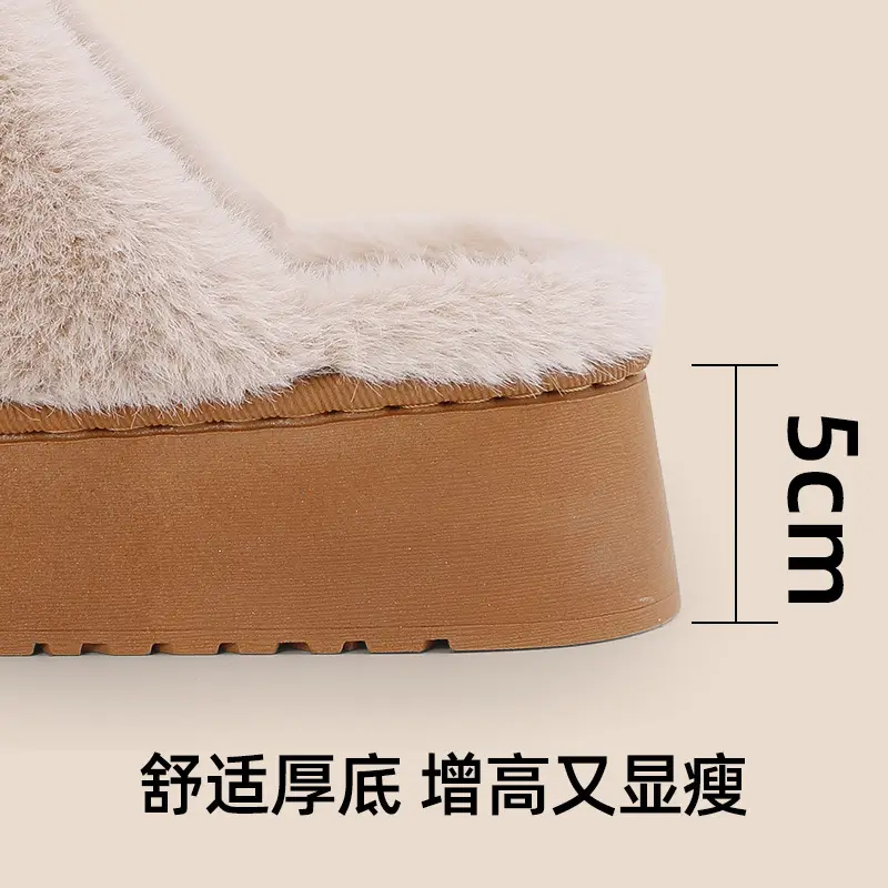 Outdoor cotton slippers women's autumn and winter home couples warm shoes with covered toe autumn and winter outdoor thick-soled slippers men's wholesale - Image 6