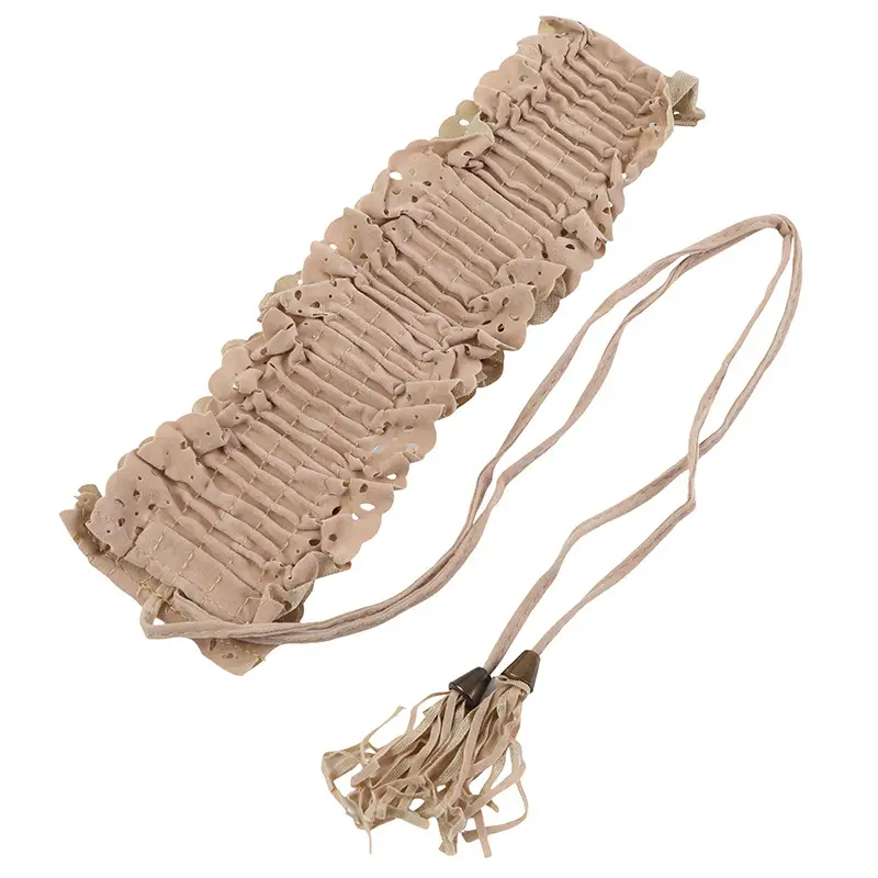 Women's Beige Elastic Lace Tassel Waist Belt - Image 7