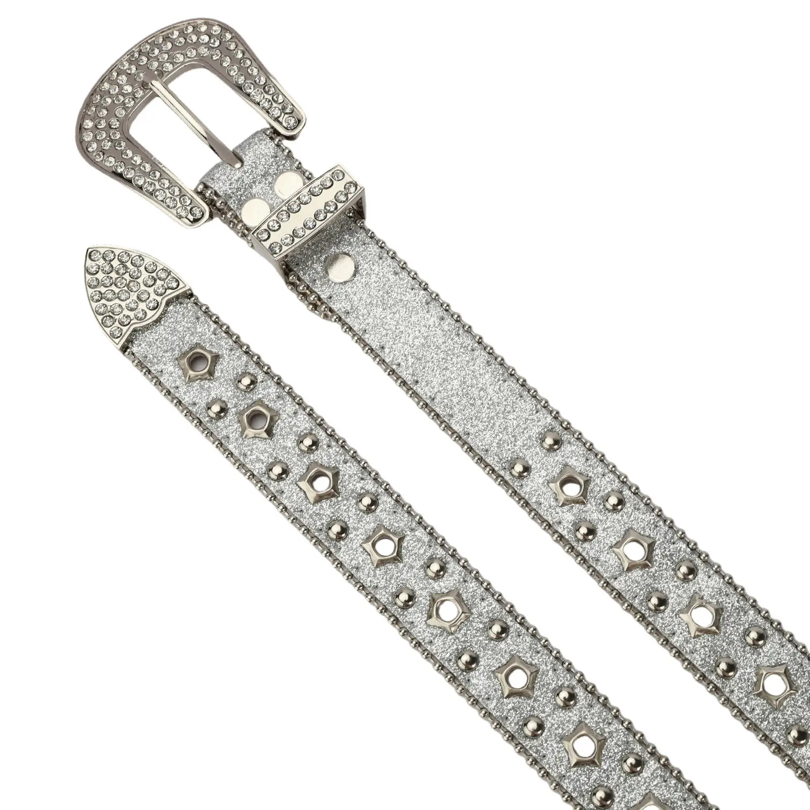 Spicy Women's Rhinestone Belt with Buckle - Image 10