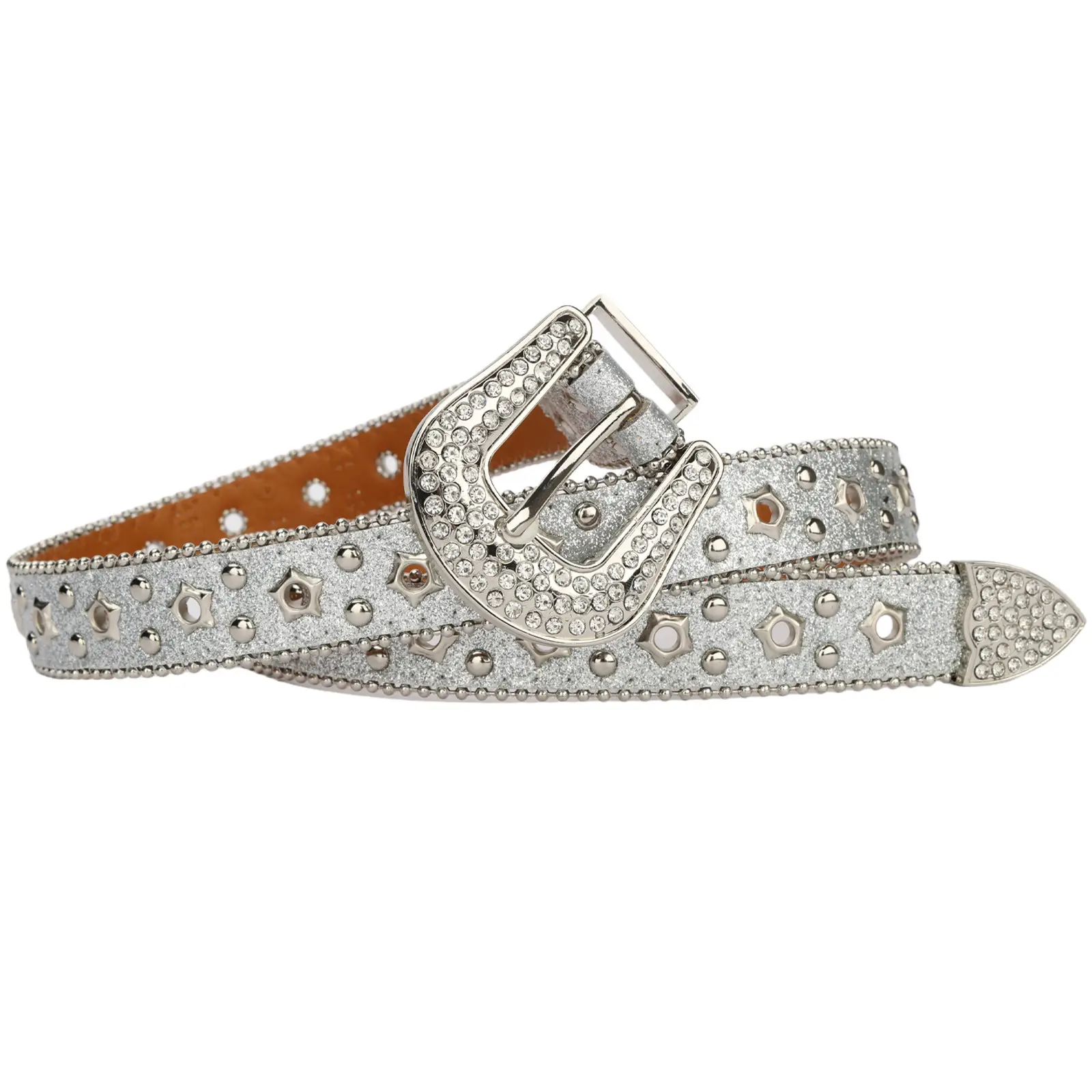 Spicy Women's Rhinestone Belt with Buckle - Image 12