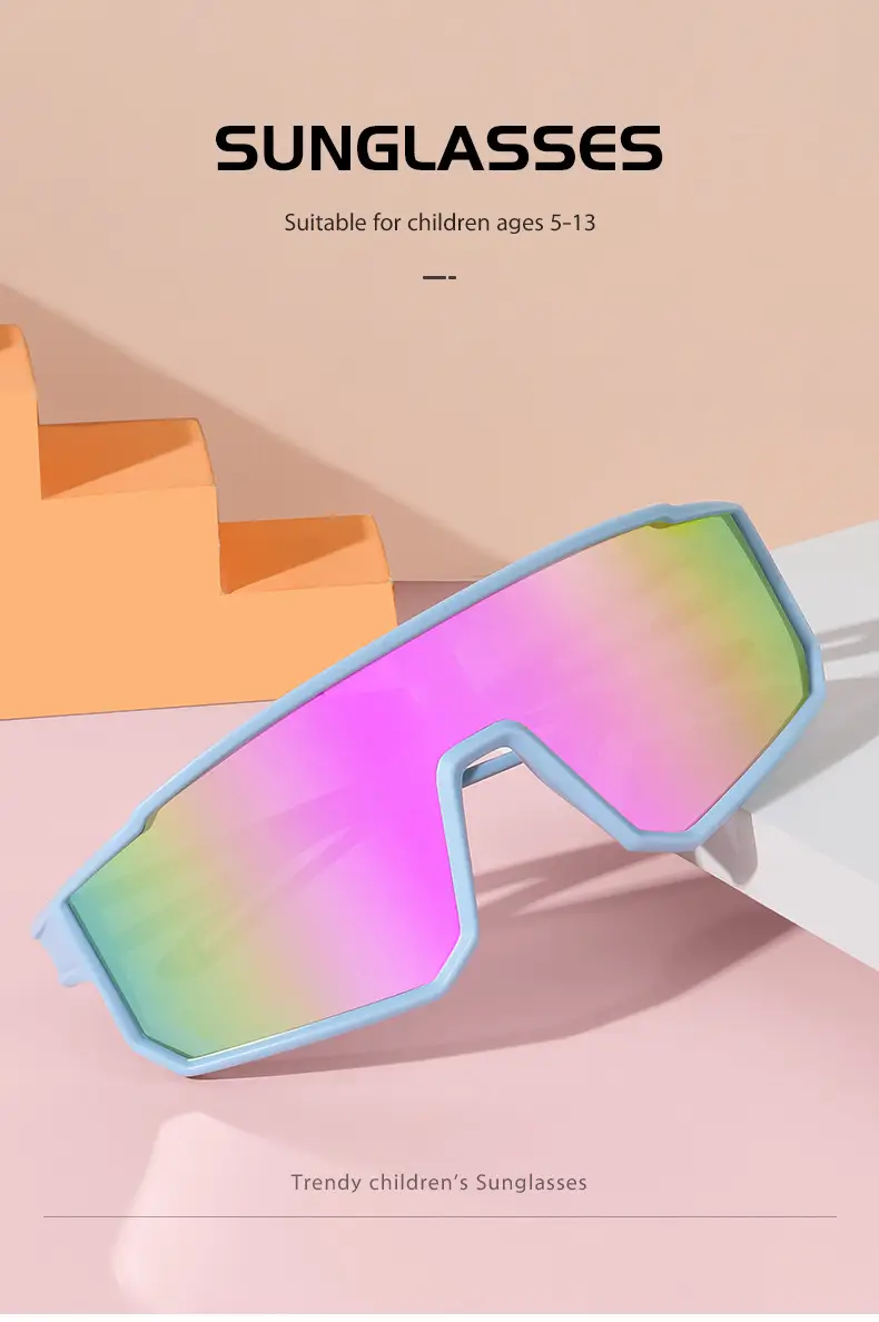 New Children Polarized Riding Sunglasses Blue Mirror — feature 2