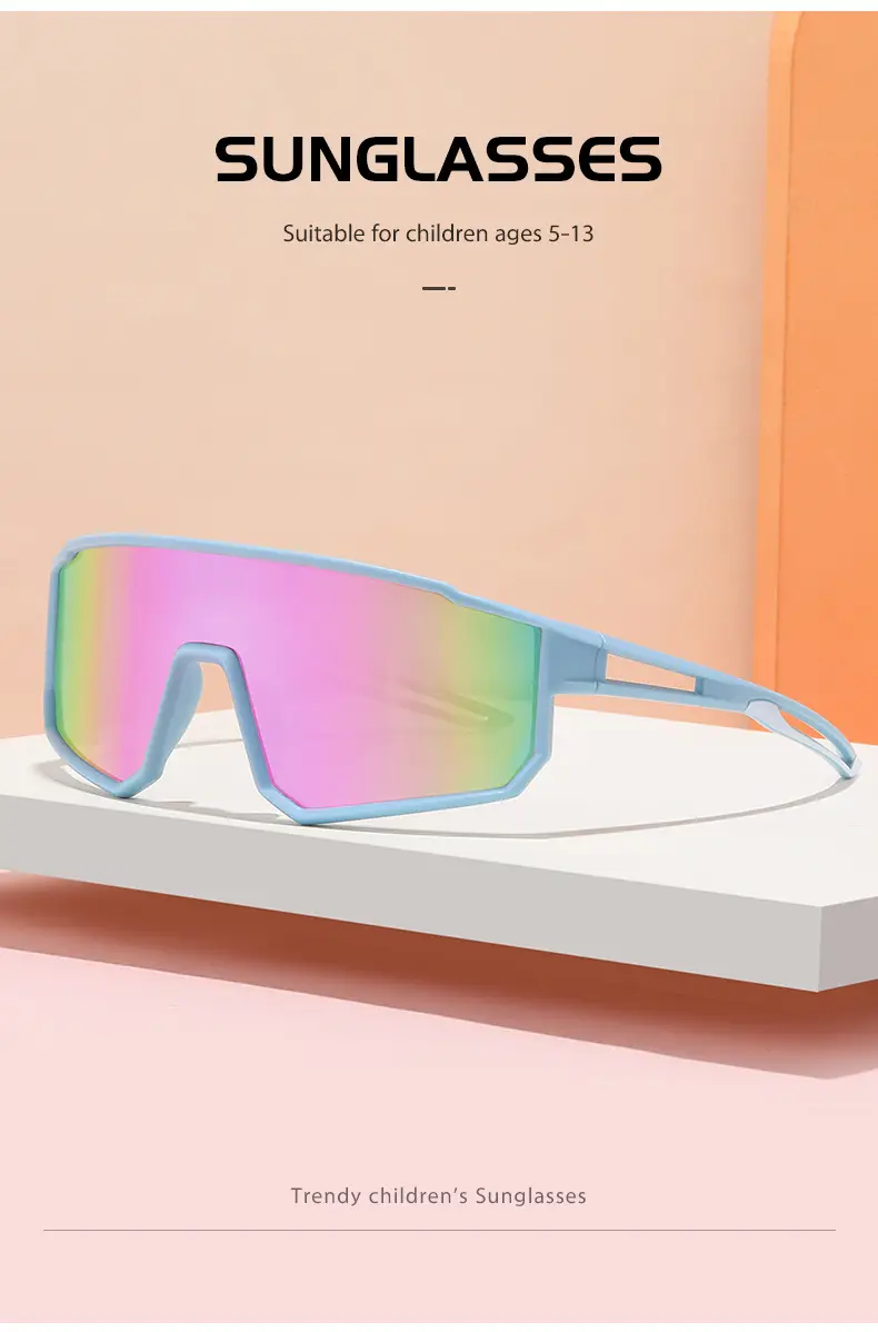 New Children Polarized Riding Sunglasses Blue Mirror — feature 3