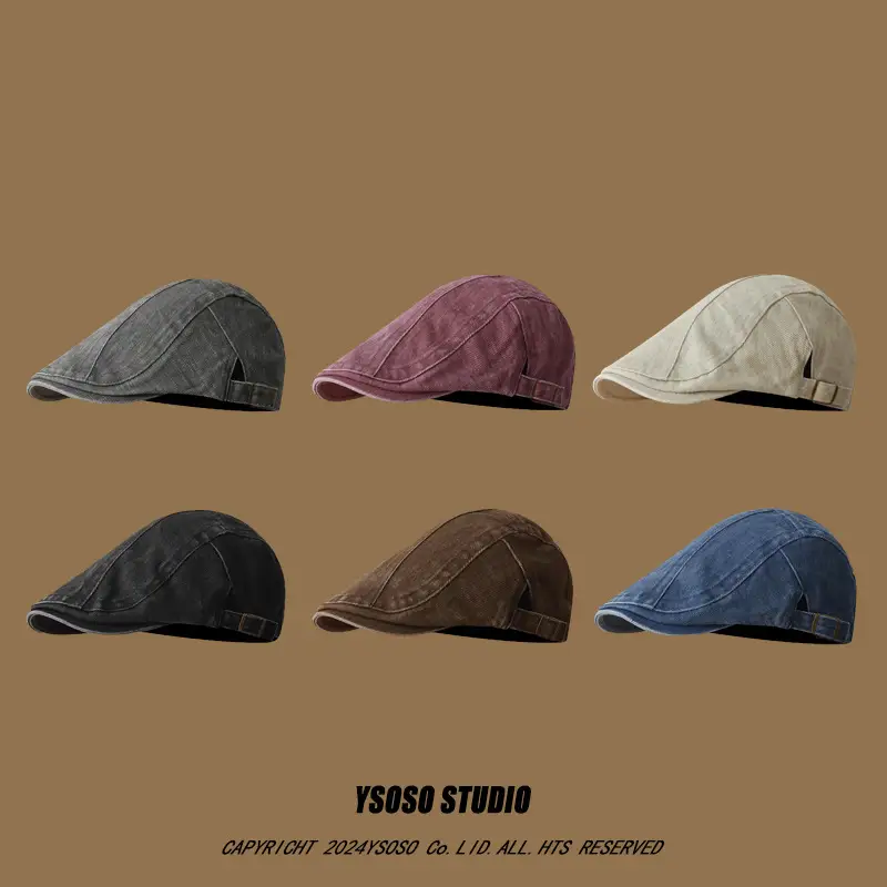 Washed Denim Forward Hat for Women Men Retro Street Style - Image 7